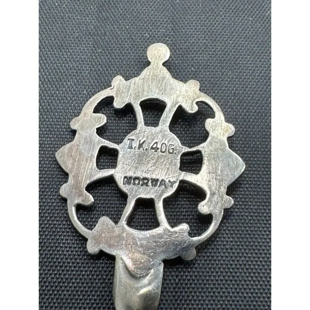 Vintage Thomsen Knudsen Kings Cross Norway TK 40G Silverplate Bonbon Spoon 5